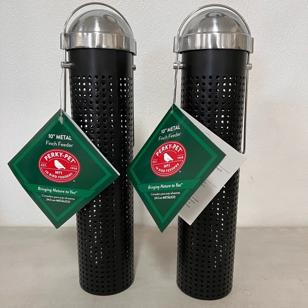 2 Pack 10” Metal Finch Feeder